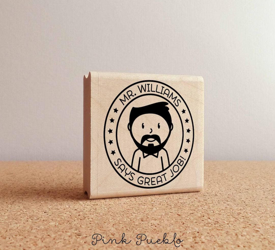 Personalized Male Teacher Rubber Stamp | Etsy (US)