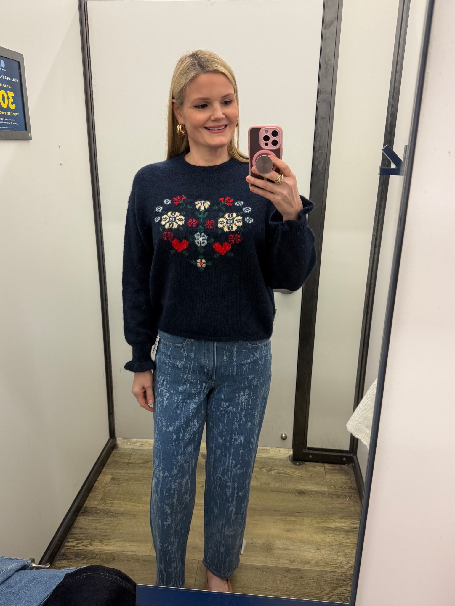 Heart ruffle-sleeve sweater fits true to size. Wearing the small. Valentine’s Day  

#LTKootd #LTKSaleAlert #LTKWorkwear