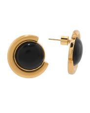 Gold Button Round Vintage Earrings | TJ Maxx