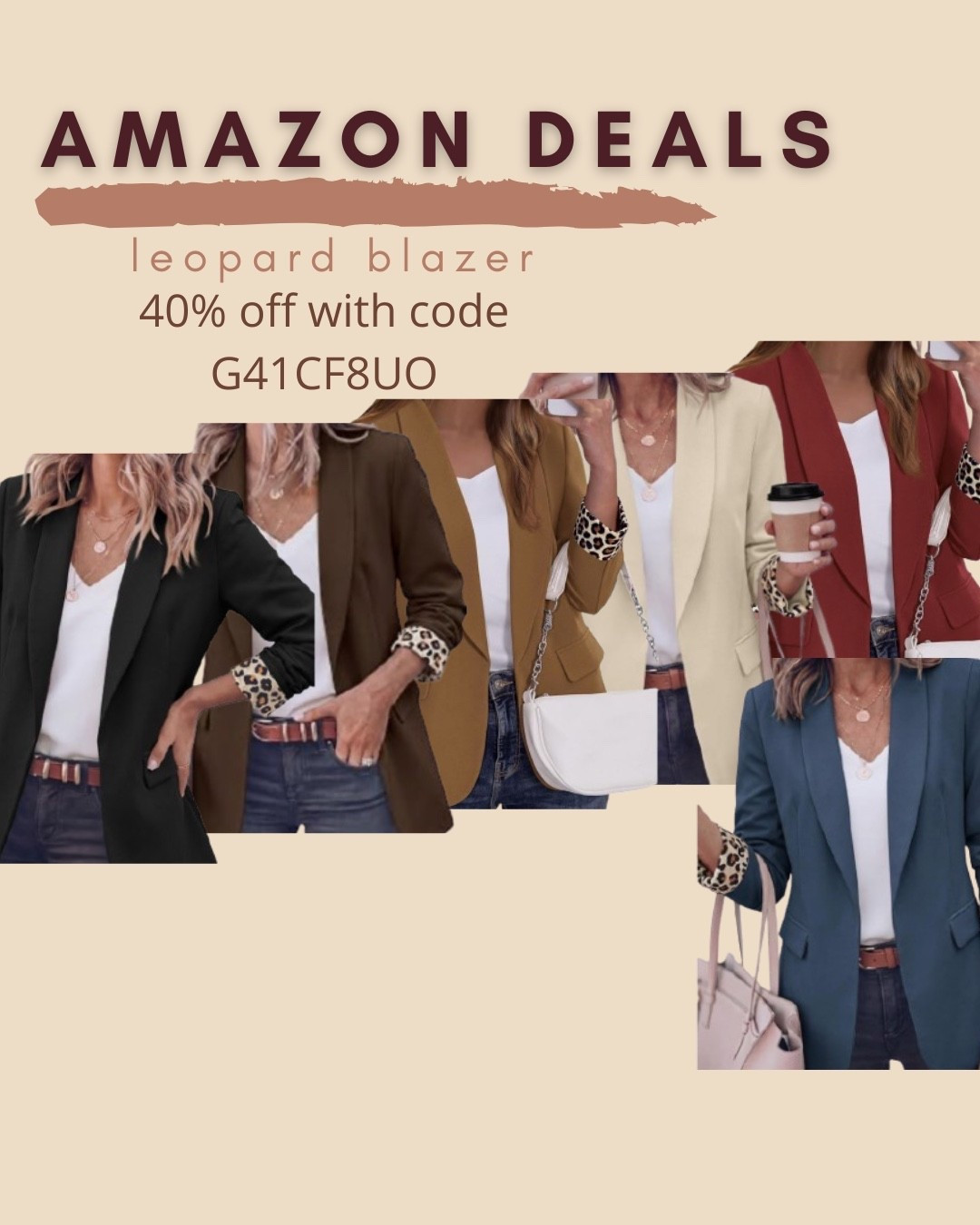 $19 ends 10/4
Amazon fashion
Amazon deals
Blazer
Leopard print
Teacher outfit
Workwear

#LTKSaleAlert