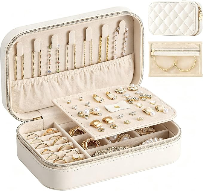 Lolalet Travel Jewelry Case for Women Girls, Travel Jewelry Organizer with Clear Storage Bag Smal... | Amazon (US)