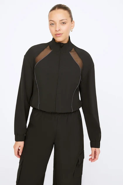 WOVEN TRACK JACKET - BLACK | TALA (UK)