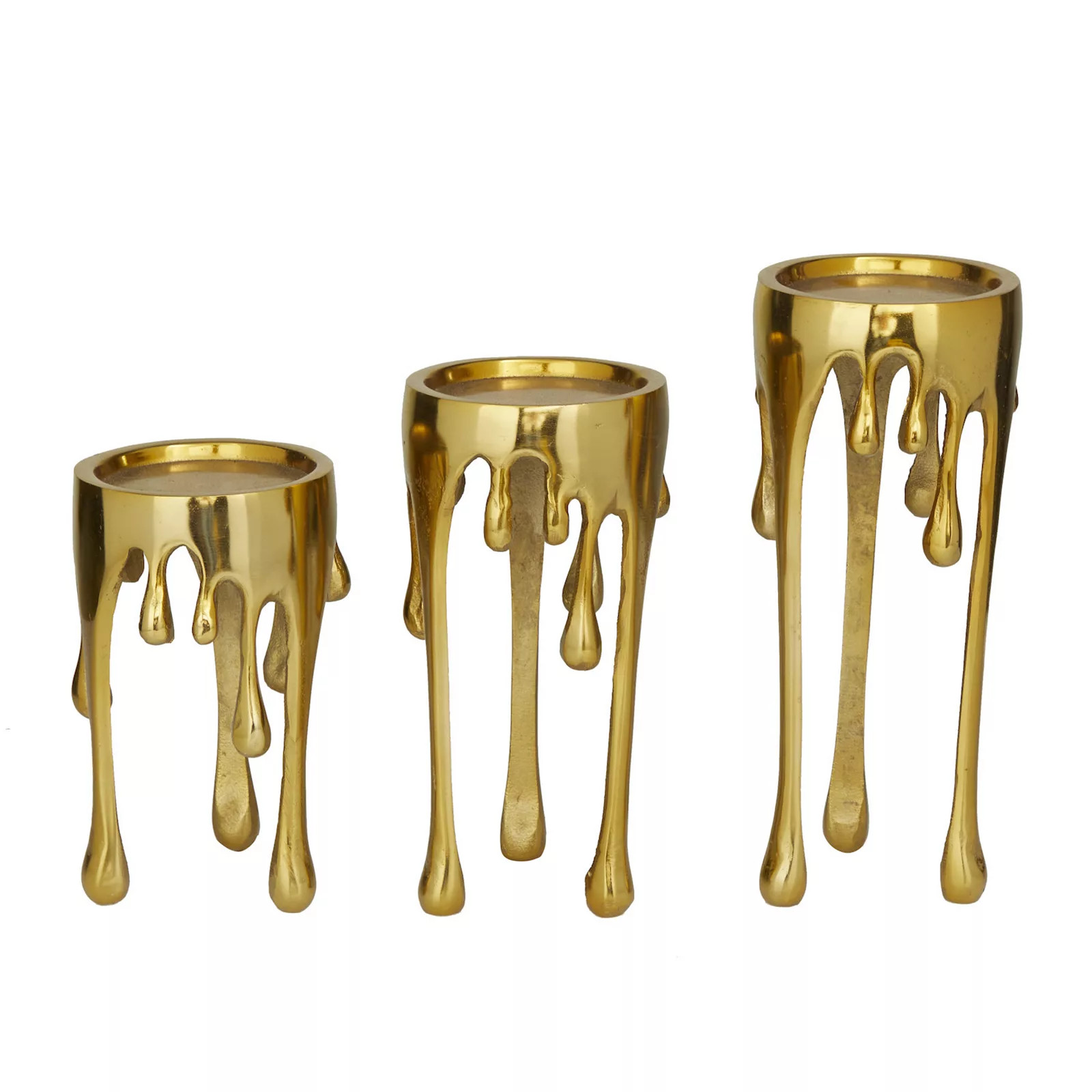 CosmoLiving by Cosmopolitan Dripping Pillar Candle Holder Table Decor 3-piece Set | Kohl's