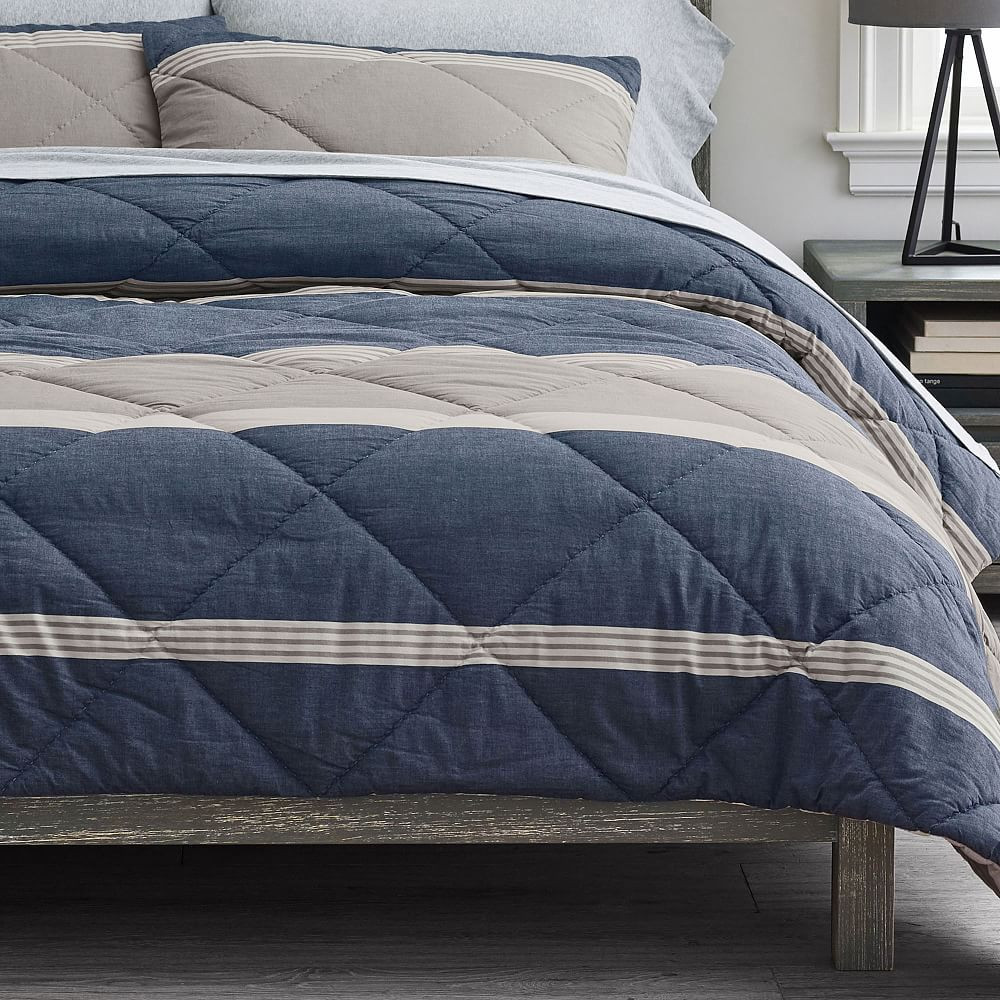 Beachstone Stripe Comforter | Pottery Barn Teen