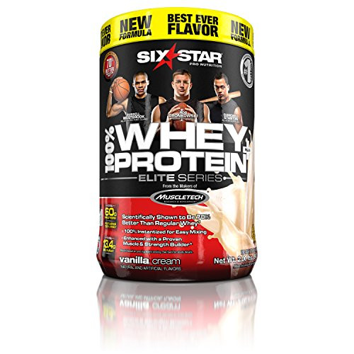 Six Star Pro Nutrition 100% Whey Protein Plus, 32g Ultra-Pure Whey Protein Powder, Vanilla, 2 Pound | Amazon (US)