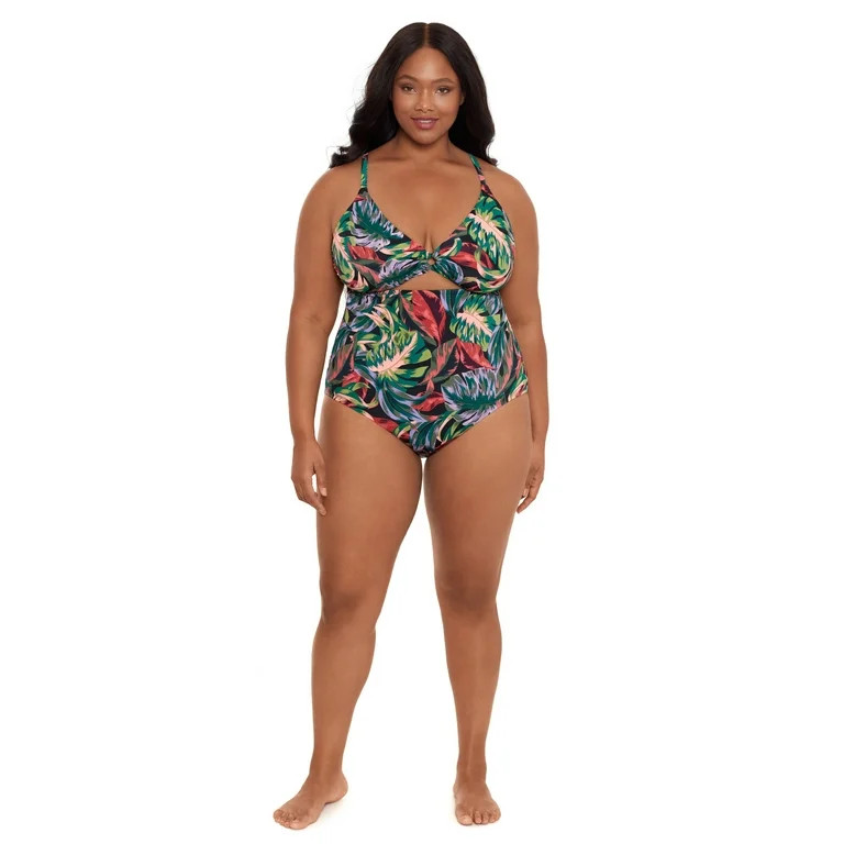 Time and Tru Women's and Women’s Plus Size O Ring One Piece Swimsuit | Walmart (US)