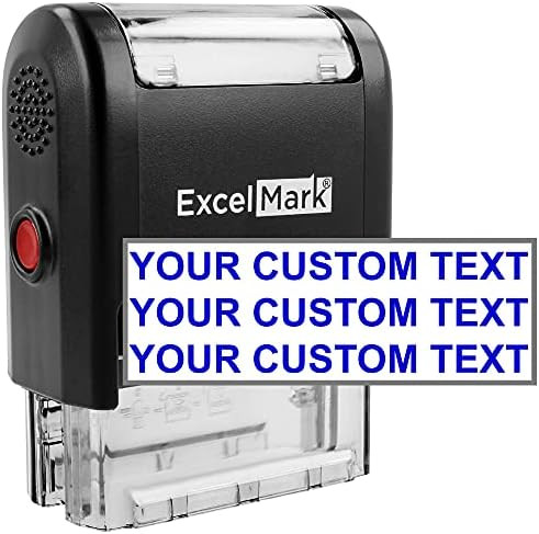 Custom Self-Inking Stamp - Up to 3 Lines - 11 Color Choices and 17 Font Choices | Amazon (US)
