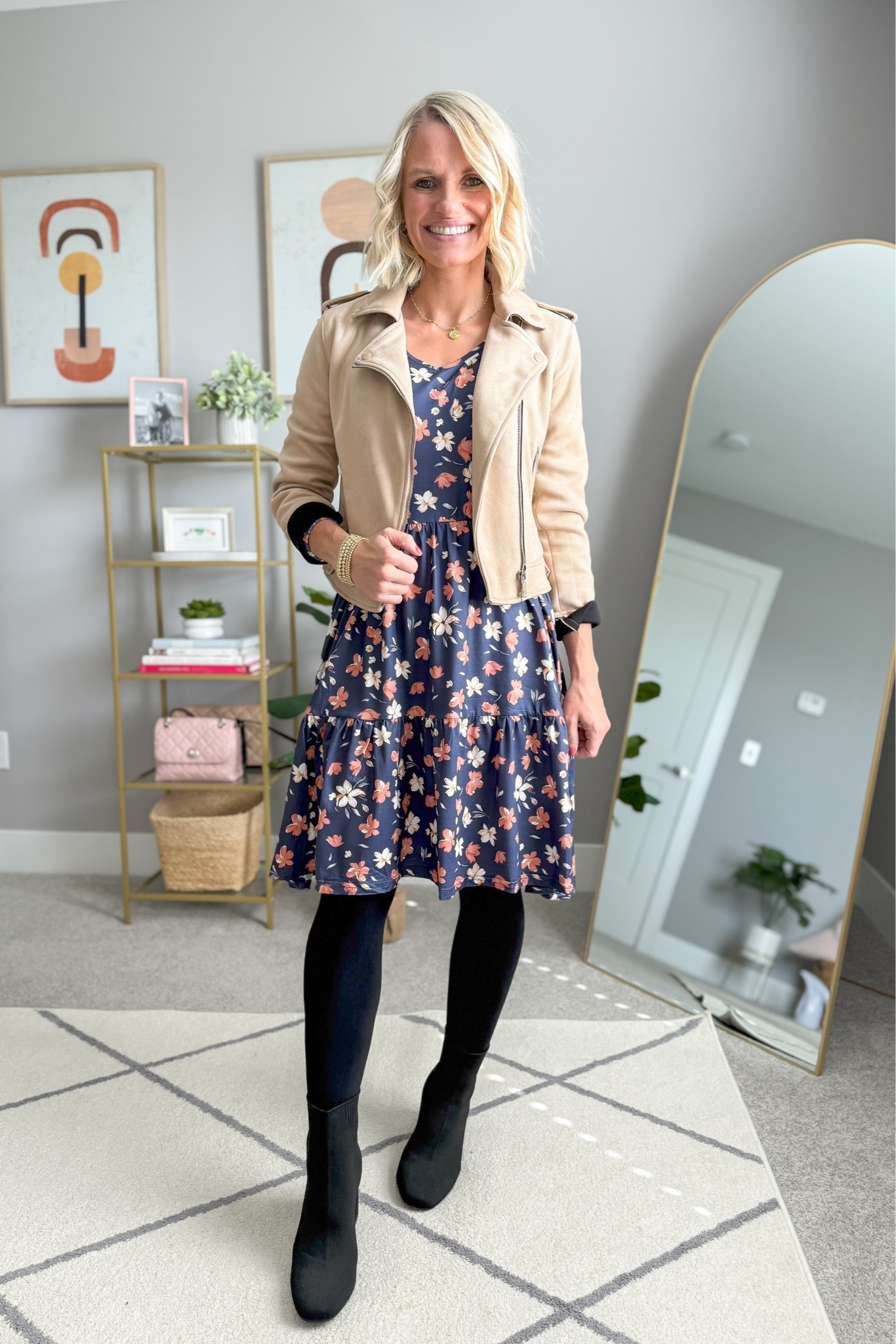 This look is a great way to layer a cute fall dress for colder weather! 

#LTKStyleTip #LTKOver40 #LTKFindsUnder100