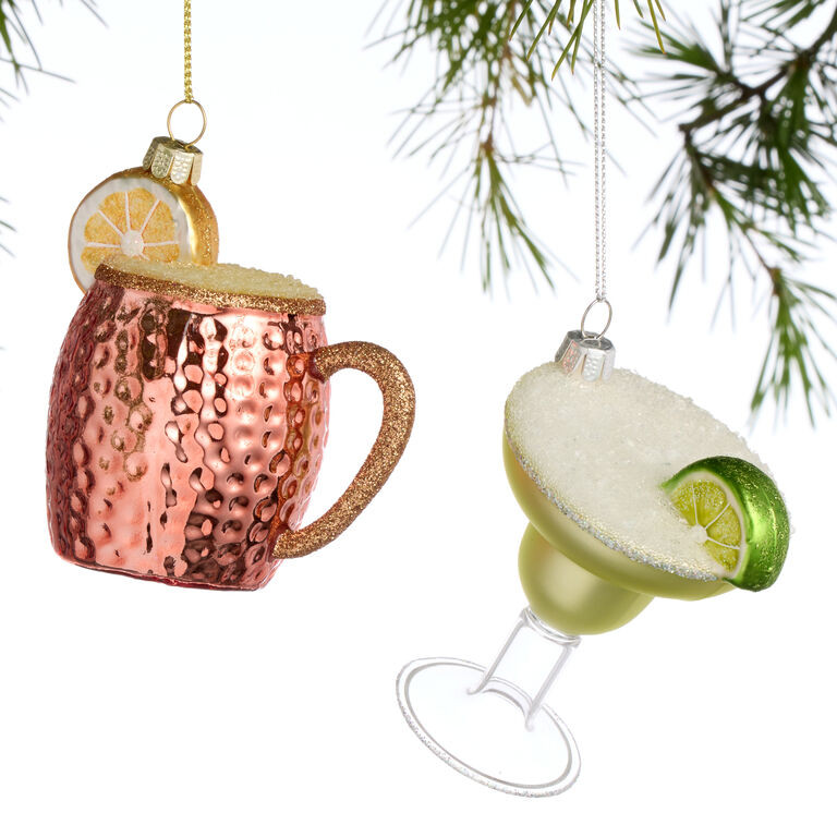Margarita and Moscow Mule Ornaments Set of 2 | World Market