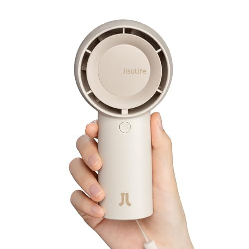 JISULIFE Handheld Portable Turbo Fan [16H Max Cooling Time], 4000mAh USB Rechargeable Personal Battery Operated Mini Small Pocket Fan with 5 Speeds for Travel/Outdoor/Vacation/Concerts - Brown | Amazon (US)