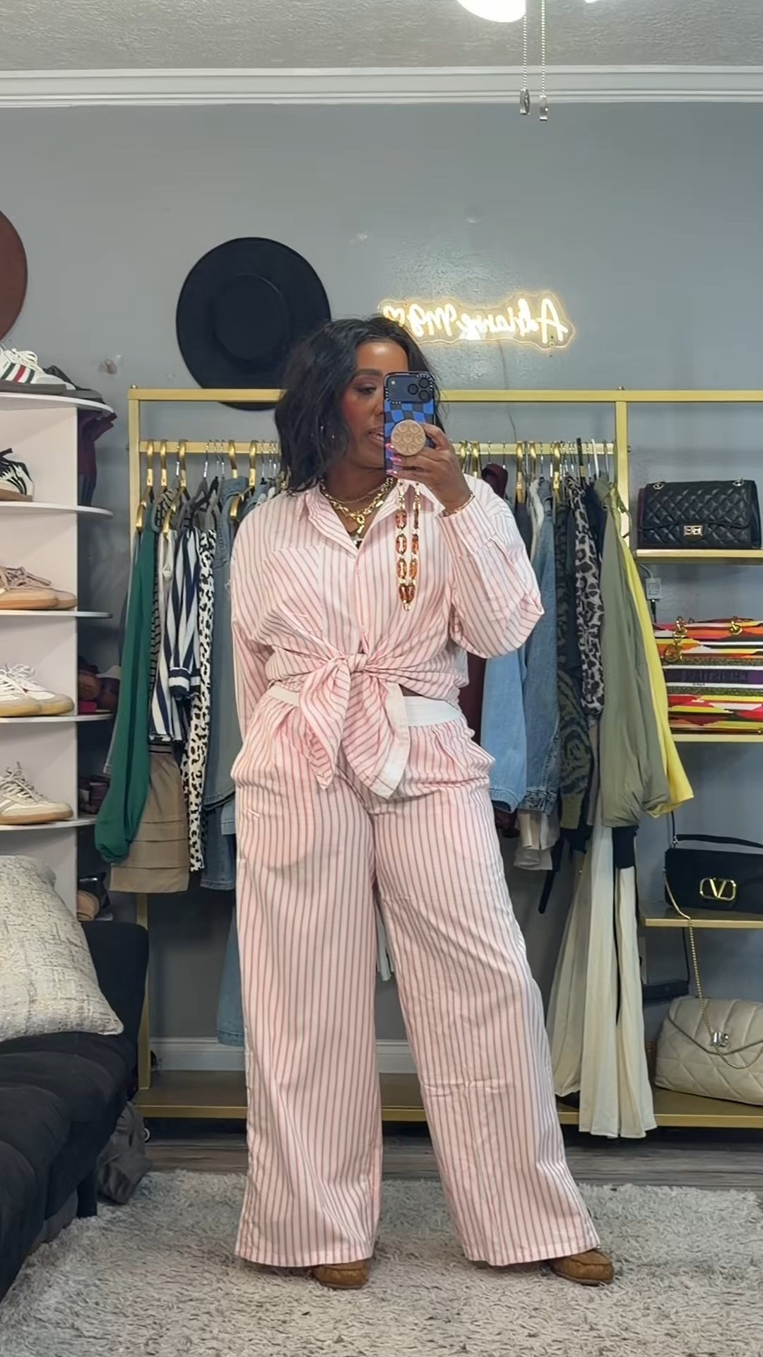 Three Nike looks… three completely different vibes 👏🏾✨

Look 1: Sporty street chic 🖤
Cropped Nike jersey paired with wide leg pants for that effortless “cool girl off duty” feel. Add chunky boots + oversized sunnies and it’s giving casual but styled.

Look 2: Elevated athleisure 💗
Striped button down + wide leg pants styled comfy but polished. Perfect for running errands, brunch, or casual work days when you still want to look put together.

Look 3: Bold & comfy 💚
Matching Nike set in this standout green is EVERYTHING. Soft, relaxed fit but still flattering. Throw on sneakers and you’re ready for travel days, school drop off, or weekend lounging in style.

All pieces are linked here for easy shopping 🛍️
Comfort + confidence every single time.

#LTKActive #NikeStyle #AthleisureWear #SportyChic #Over40Style #CasualChic #NikeWomen #EverydayStyle