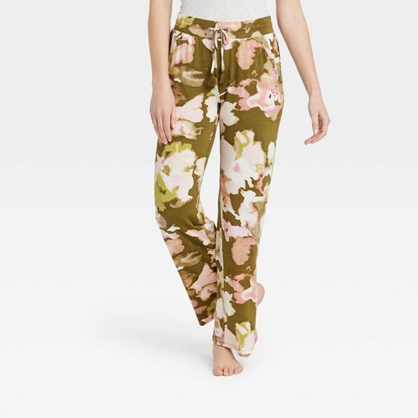 Women's Floral Print Beautifully Soft Pajama Pants - Stars Above™ Green | Target