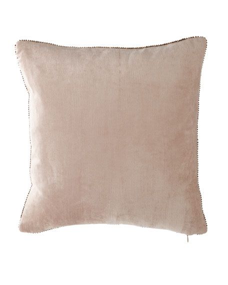 Michael Aram Beaded-Edge Velvet Pillow in Gray, 18 Square and Matching Items | Horchow