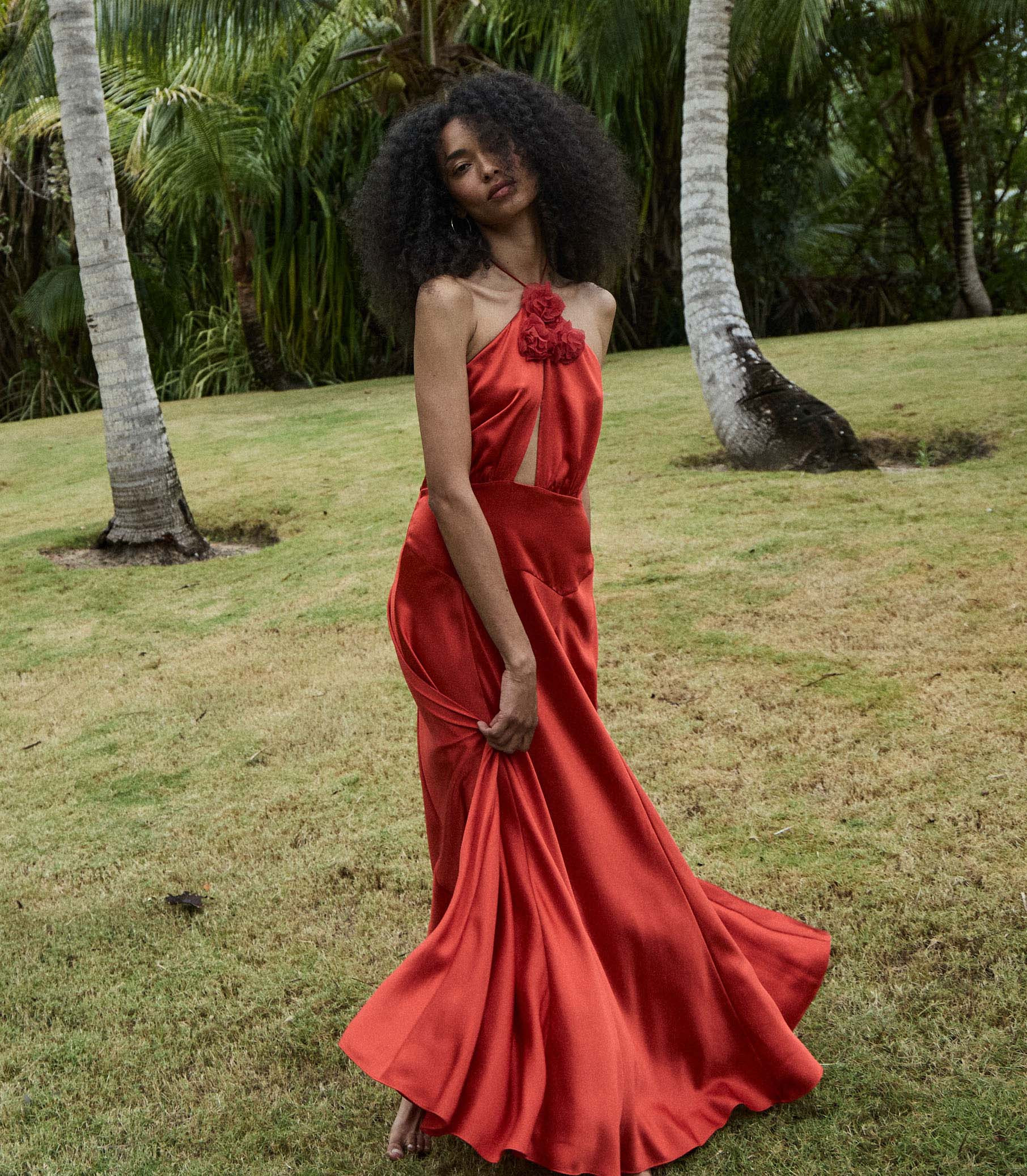 Lilaia Dress - Fiery Coral | DÔEN | DOEN