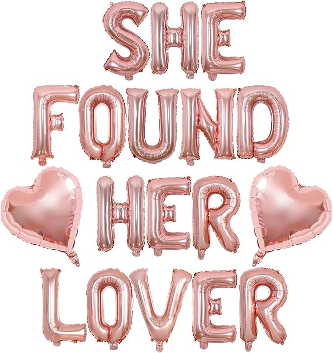 She Found Her Lover Balloon Banner Bachelorette Decorations Rose Gold Bridal Shower Party Balloon... | Amazon (US)