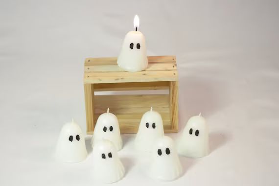 Votive Ghost Candle Halloween Ghost Decoration Cute Votive - Etsy | Etsy (US)