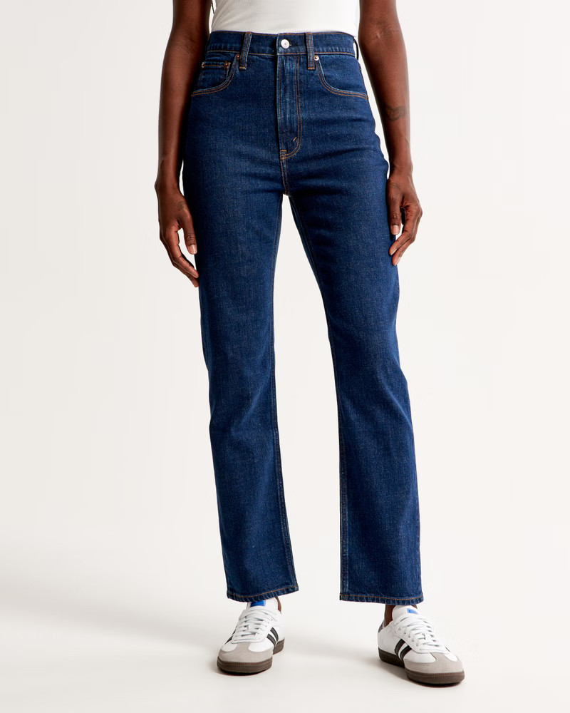 Ultra High Rise Ankle Straight Jean | Abercrombie & Fitch (US)