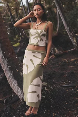 Celandine Graphic Knit Midi Skirt | Anthropologie (US)