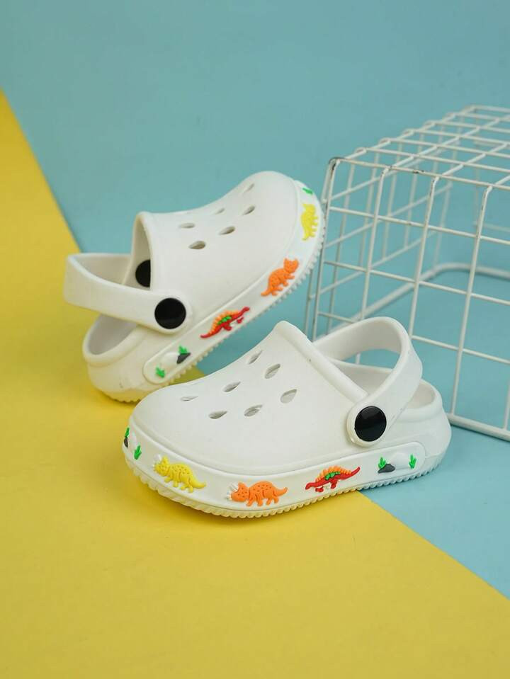 1pair Boys Hollow Out Design Cartoon Dinosaur Pattern Anti-slip Vented Clogs For Summer | SHEIN
