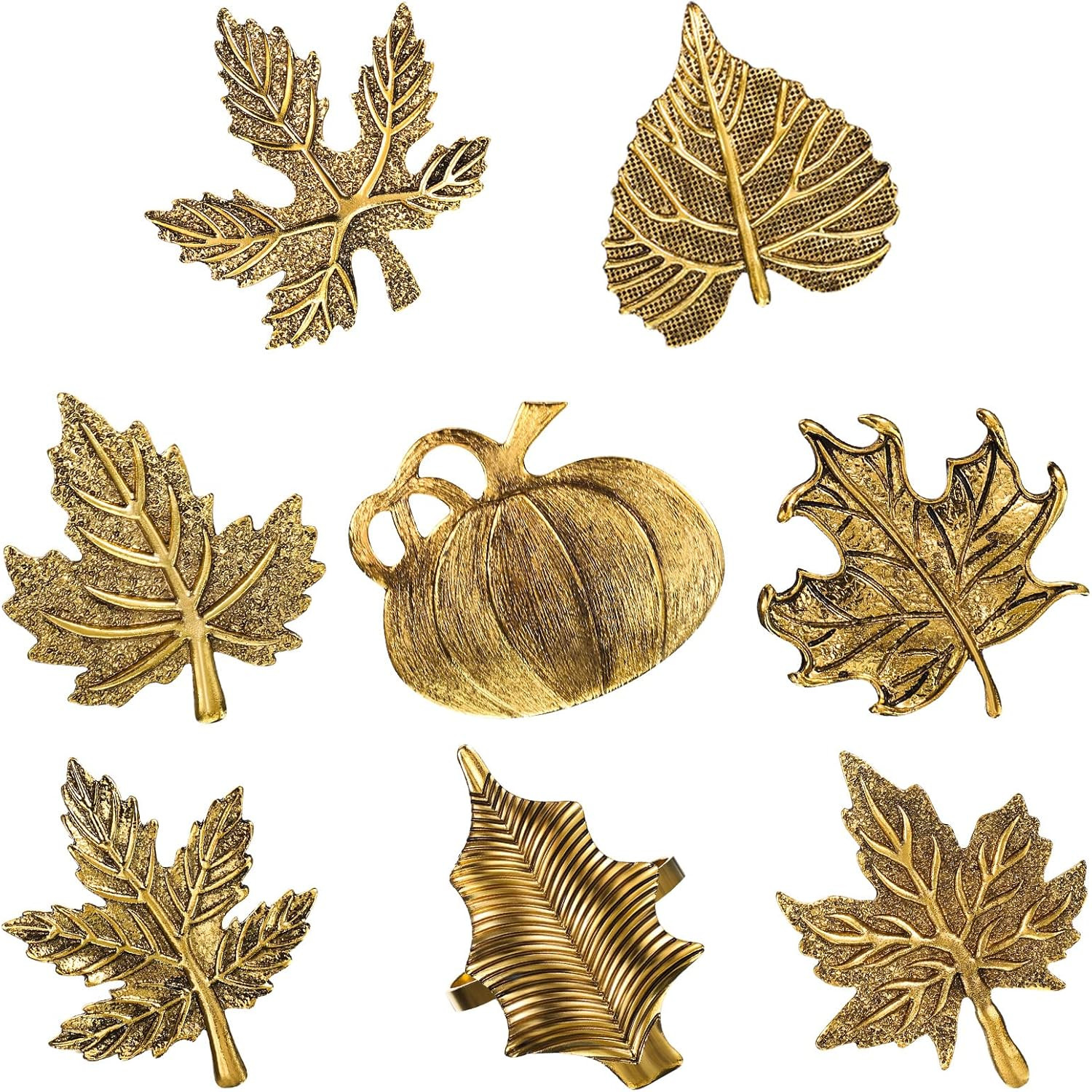 Amazon.com: 8 Pieces Thanksgiving Napkin Ring Set Including Halloween Pumpkin Napkin Holders Fall... | Amazon (US)