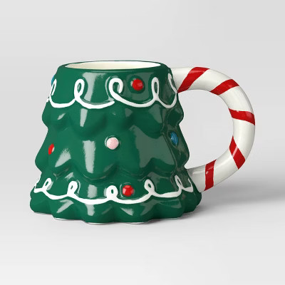9.8oz Earthenware Mini Figural Christmas Tree Mug - Wondershop™ | Target