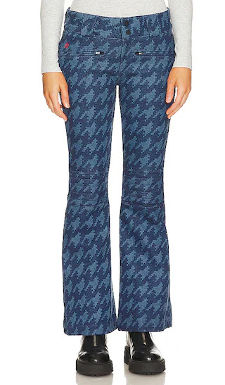 Auroral Denim Ski Pant in Houndstooth Mid | Revolve Clothing (Global)