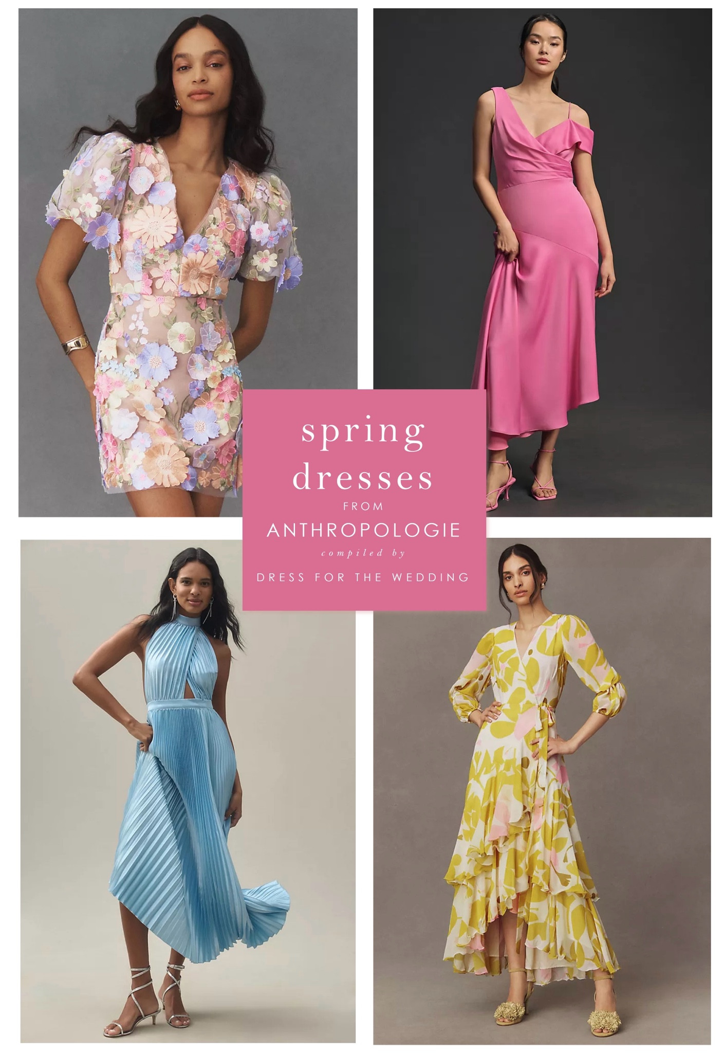 New spring dresses at Anthropologie, spring wedding guest dresses, designer dresses for weddings, light blue we’d guest dress, midi dress, pink dress, yellow maxi dress, mini dress, floral dresses, spring sales 

#LTKsalealert #LTKwedding #LTKparties