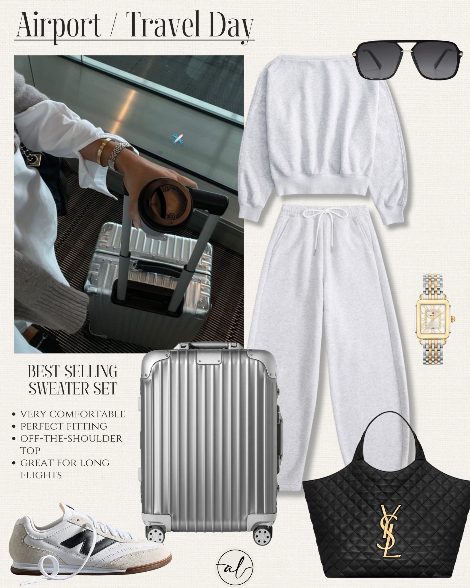 Airport / travel day outfit idea - best selling sweater set 
It’s very comfortable, has the perfect fitting, off-the-shoulder top, and great for long flights. 

#LTKSeasonal #LTKStyleTip #LTKU