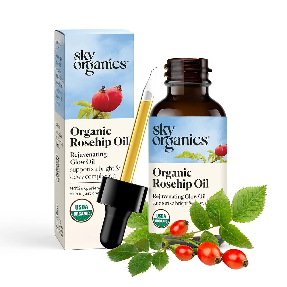 Sky Organics Organic Rosehip Oil (1oz) Cold-Pressed Rosehip Seed Oil, Anti-aging Face Oil, Antiox... | Amazon (US)