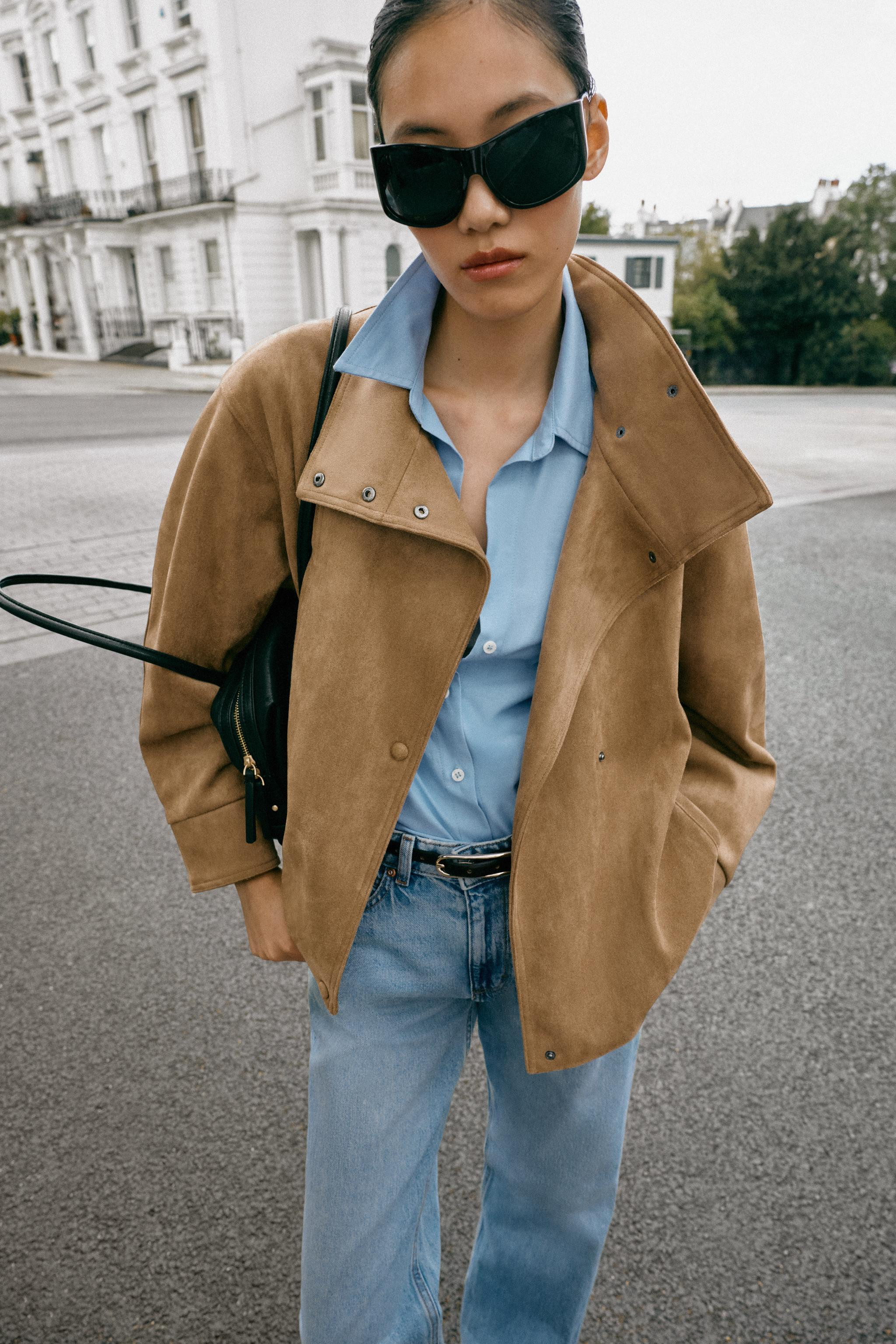 FAUX SUEDE BELTED JACKET | Zara UK