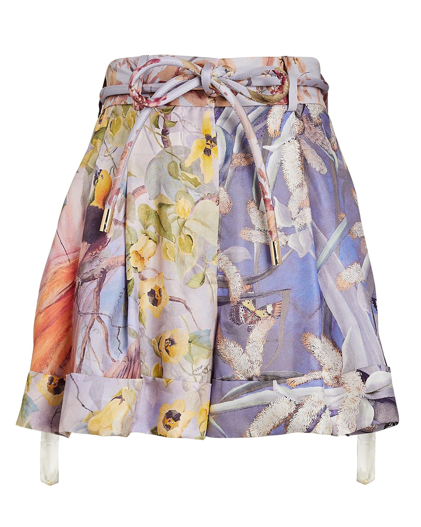 Botanica Pleated Silk Print Shorts | INTERMIX