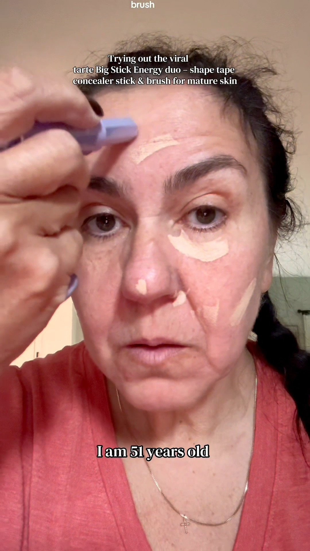 Ok Tarte Big Stick Energy shape tape concealer stick & brush is legit! | am 51 years old and I can honestly tell you I hate concealer because it usually makes my lines stick out worse! I keep seeing 20 some year olds tell me it's perfect for "old skin." I thought I'II believe it when I see it! Well, I believe it!
It doesn't feel cakey at all and the brush that comes with it is magic! Tarte has done it again!



matureskinmakeup, maturemakeup, makeup, makeupbeforeandafter maturewomen

#LTKvlog #LTKmorningroutine #LTKOver40