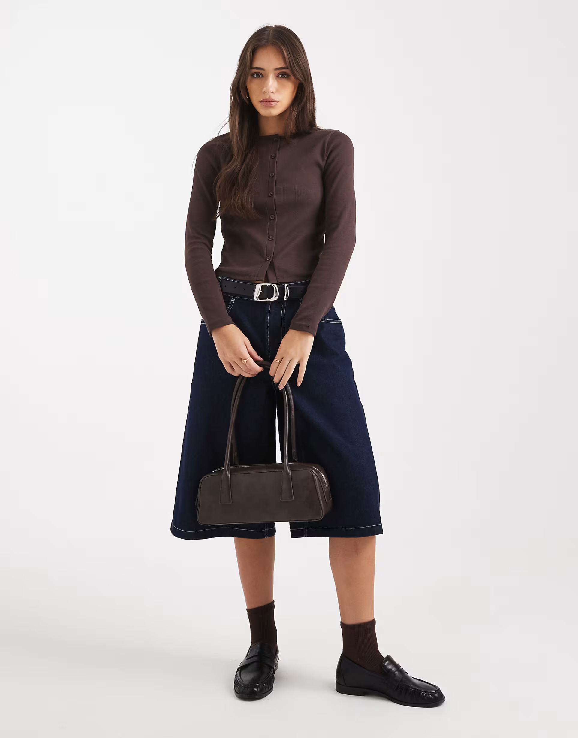 New Look crew neck cardigan in brown | ASOS | ASOS (Global)