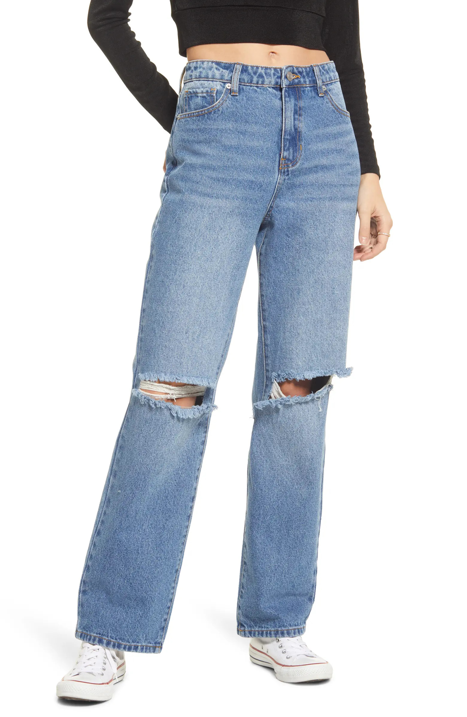 Ripped Straight Leg Jeans | Nordstrom