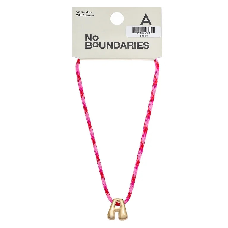 No Boundaries Initial Pendant Necklace | Walmart (US)