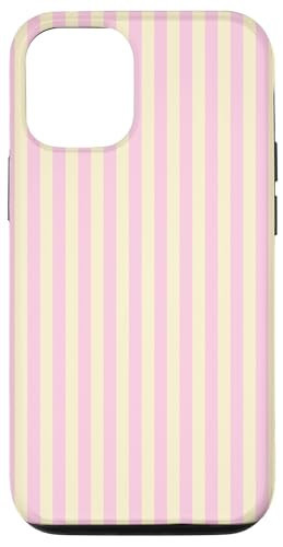 Minimalist Light Pink Pastel Yellow Vertical Line Stripes Case for iPhone 12/12 Pro | Amazon (US)