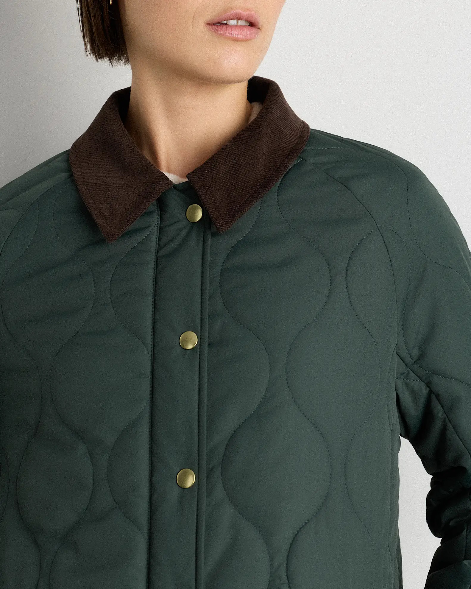 Featherless Quilted Hooded Long Puffer Jacket in Verdant Pine | Quince