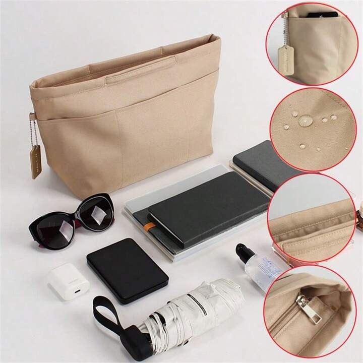 1pc Insert Bag Handbag Inner Multifunctional Zippered Large Capacity Storage Organizer Cosmetic B... | SHEIN