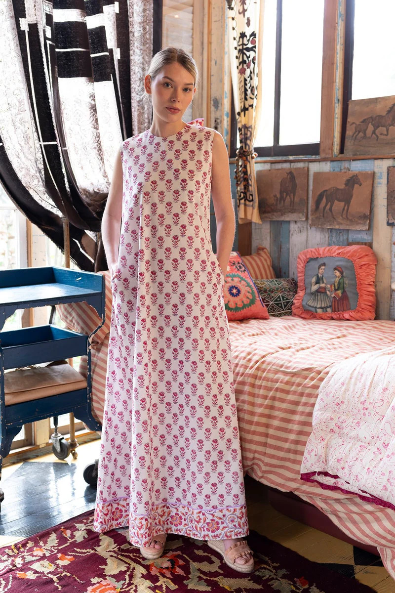 Tibi Dress | Cassis/Lavender Victorian Frieze | SUE SARTOR