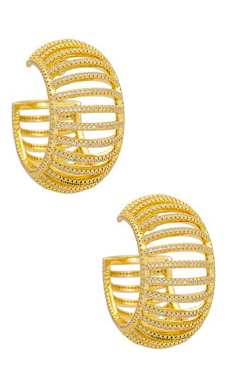 Davina Earring in Gold Clear | Revolve Clothing (Global)