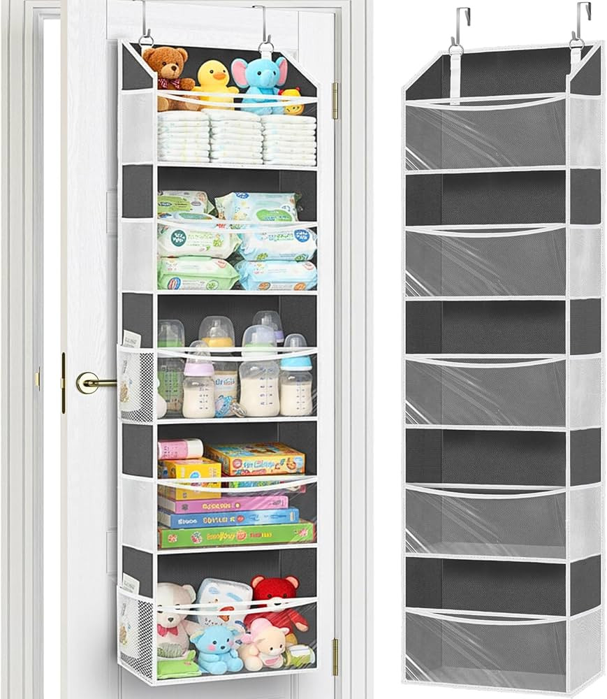 Ofiray-home Over Door Organizer with 5 Large Pockets, 5 Transparent Front Pockets & 10 Mesh Side ... | Amazon (US)