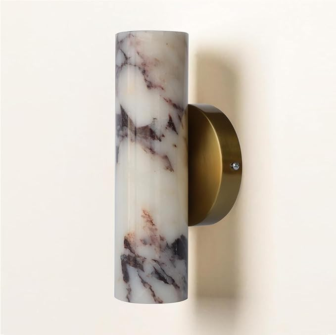 9.45 Inch Alabaster Wall Sconces, Nordic Style Natural Stone Wall Lamp, Marble Lampshade Up and D... | Amazon (US)