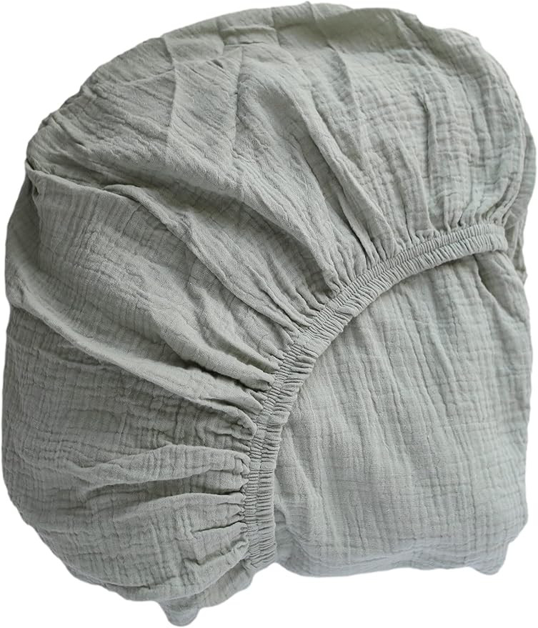 Marlowe & Co Cotton Muslin Crib Sheet, Fitted Crib Sheet for Baby Boy and Girl (Roman Green) | Amazon (US)