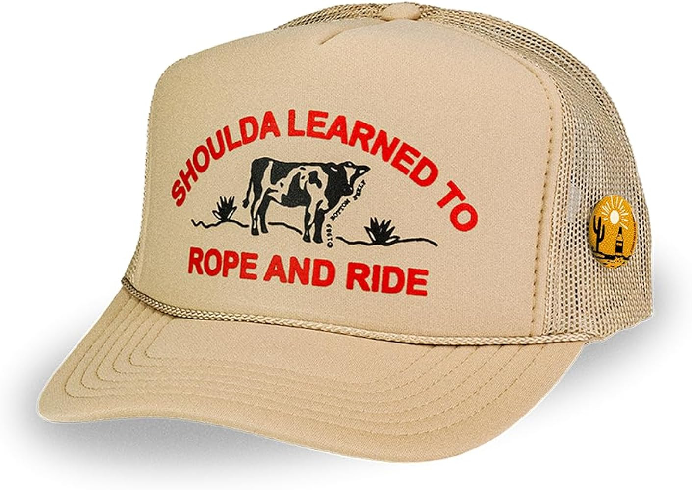 Bottom Shelf Shoulda Learned to Rope & Ride Funny Foam Trucker Hat for Men & Women with Hat Pin | Amazon (US)