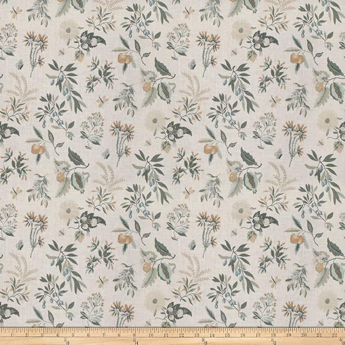 French General Fleur Botanical La Mer Fabric by The Yard | Amazon (US)