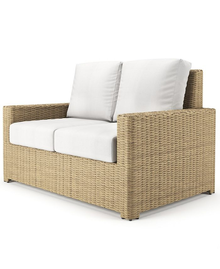 Sydney Woven Outdoor Loveseat with Sunbrella® Spectrum Sand Cushions | Macys (US)