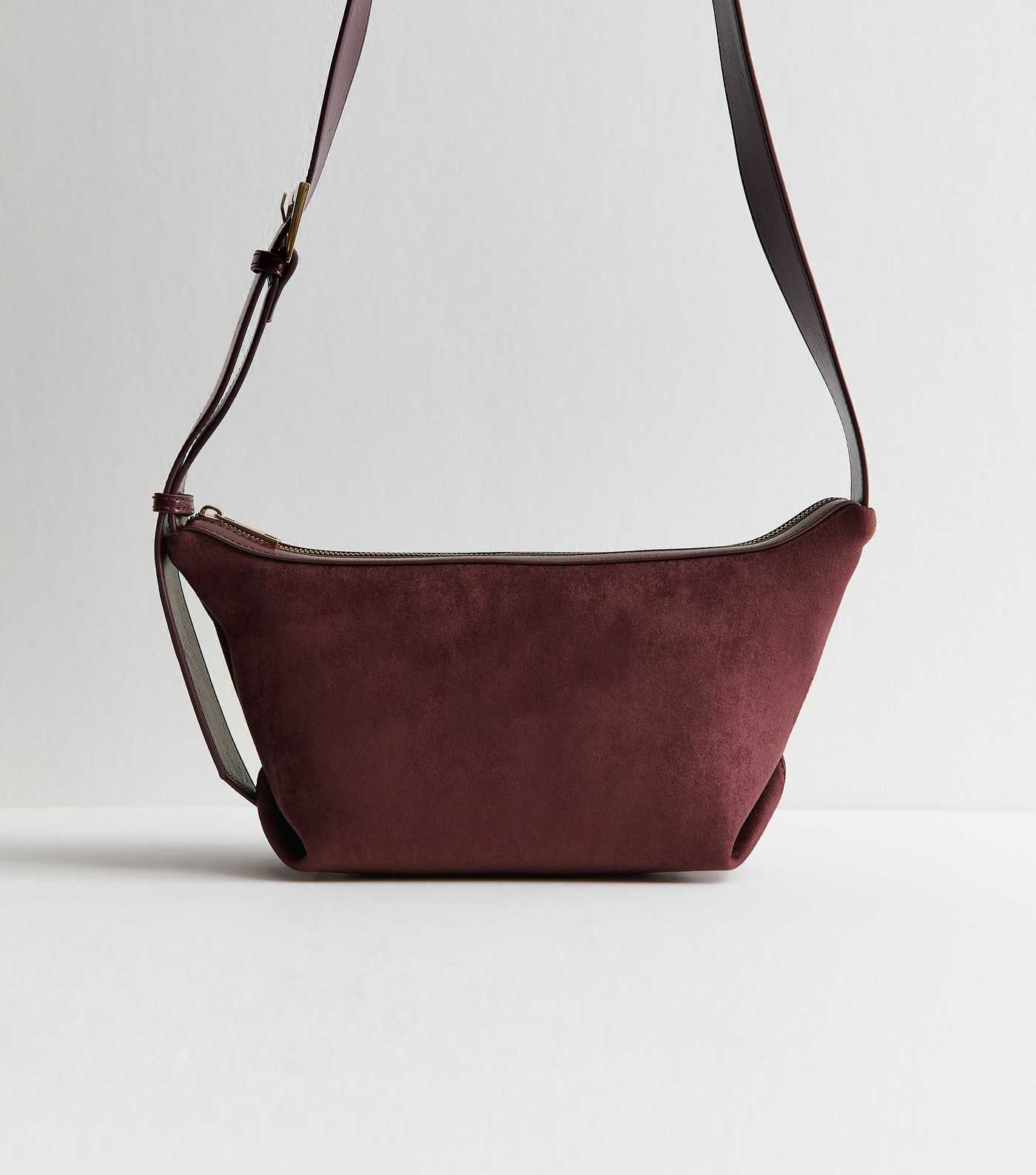 Burgundy Faux Suede Sling Bag | New Look | New Look (UK)
