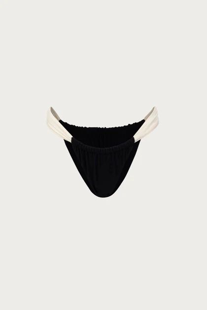 Ruched Bottom (Faux Suede Black/Cream) | SAME
