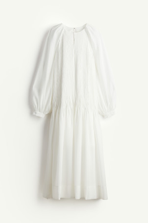 Tie-back Rib-knit Dress - Cream - Ladies | H&M US | H&M (US + CA)