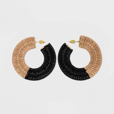 Color Blocked Woven Hoop Earrings - A New Day™ | Target